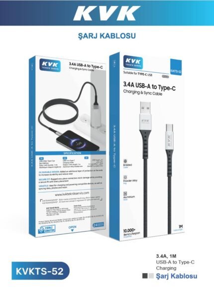 HASIR USB-A TO TYPE-C 3.4A 1M KABLO