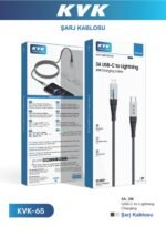 kvkstore.com.tr | HASIR IŞIKLI 3A USB-C TO LIGHTINING 27W 2M HIZLI ŞARJ KABLOSU