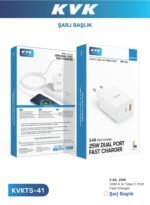kvkstore.com.tr | 25W TYPE-C+USB-A ÇİFT PORT USB HIZLI ADAPTÖR