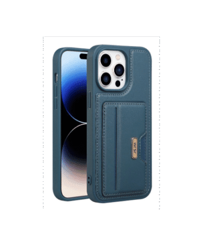 Apple iPhone 15 Pro Cüzdanlı Deri Kılıf Lacivert
