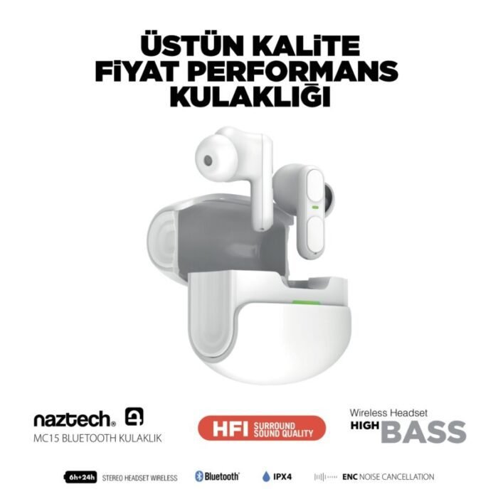 kvkstore.com.tr | Naztech LIFE IN THE CLOUDS Kablosuz Kulaklık Beyaz