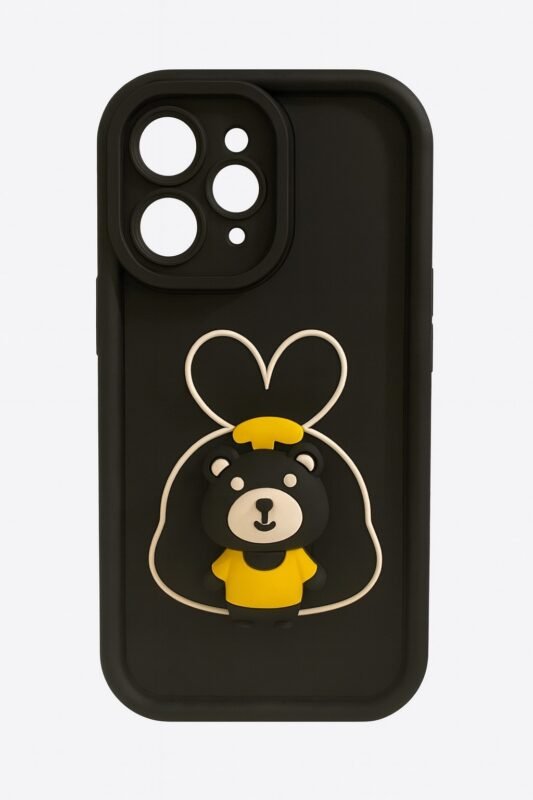 kvkstore.com.tr | iPhone 16 Pro Max Uyumlu BearStyle Silikon 3D Karakterli Telefon Kılıfı