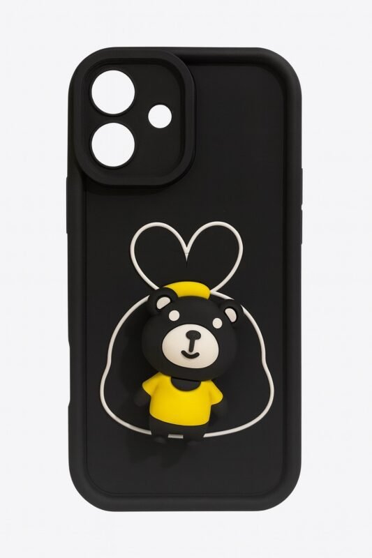 kvkstore.com.tr | iPhone 16 Uyumlu BearStyle Silikon 3D Karakterli Telefon Kılıfı