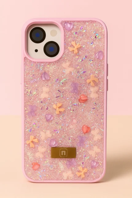 iPhone 13 için Taşlı Pembe Kılıf Şıklık ve Koruma Bir Arada