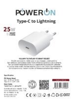 kvkstore.com.tr | POWERON Type-C to Lightning 25W PD Şarj Kiti Apple Cihazlar İçin Akıllı Güç