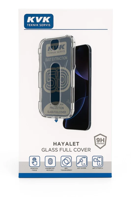 kvkstore.com.tr|iPhone 17 Pro Max Hayalet Cam Ekran Koruyucu – 9h Sertlik, Tam Kaplama, Anti-Şok, Çizilmez Şeffaf Koruyucu Tak & Kullan Montaj Aparatlı