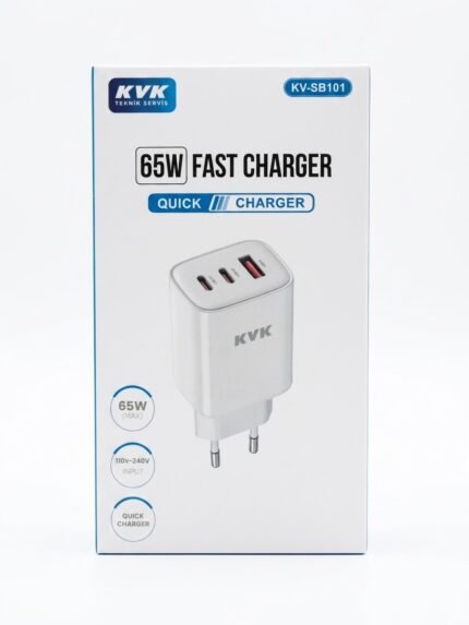 KVK 65W 3 Port Hızlı Şarj Adaptörü